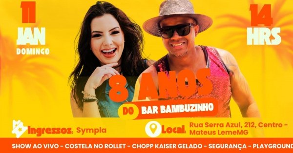 Imagem do evento 8 ANOS BAR BAMBUZINHO