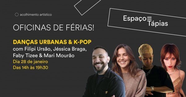Imagem do evento Danças Urbanas & K-Pop com com Filipi Ursão, Jéssica Braga, Faby Tizee & Mari Mourão - Espaço Tápias