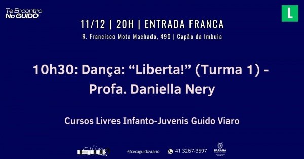 Imagem do evento 10h30: Dança: Liberta! (Turma 1)- Profa. Daniella Nery