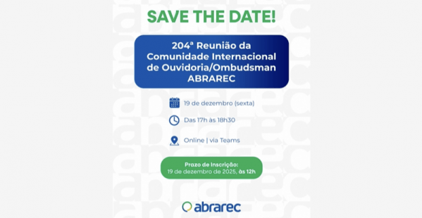 Imagem do evento 204ª Reunião da Comunidade Internacional de Ouvidoria/Ombudsman ABRAREC
