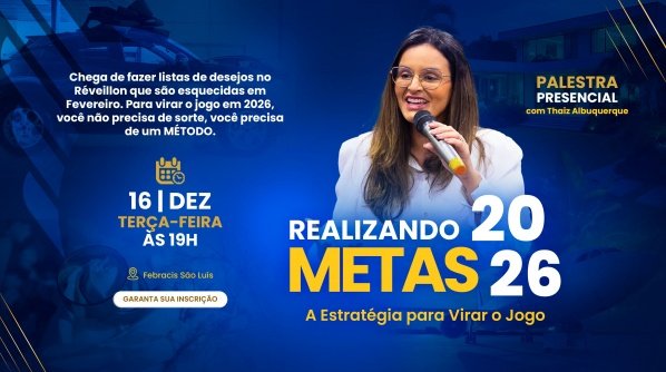 Imagem do evento Palestra - Realizando Metas 2026 - 16 DEZ