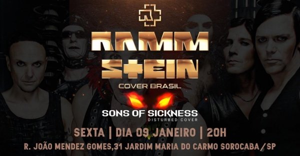 Imagem do evento RAMMSTEIN COVER BRASIL E DISTURBED COVER EM SOROCABA