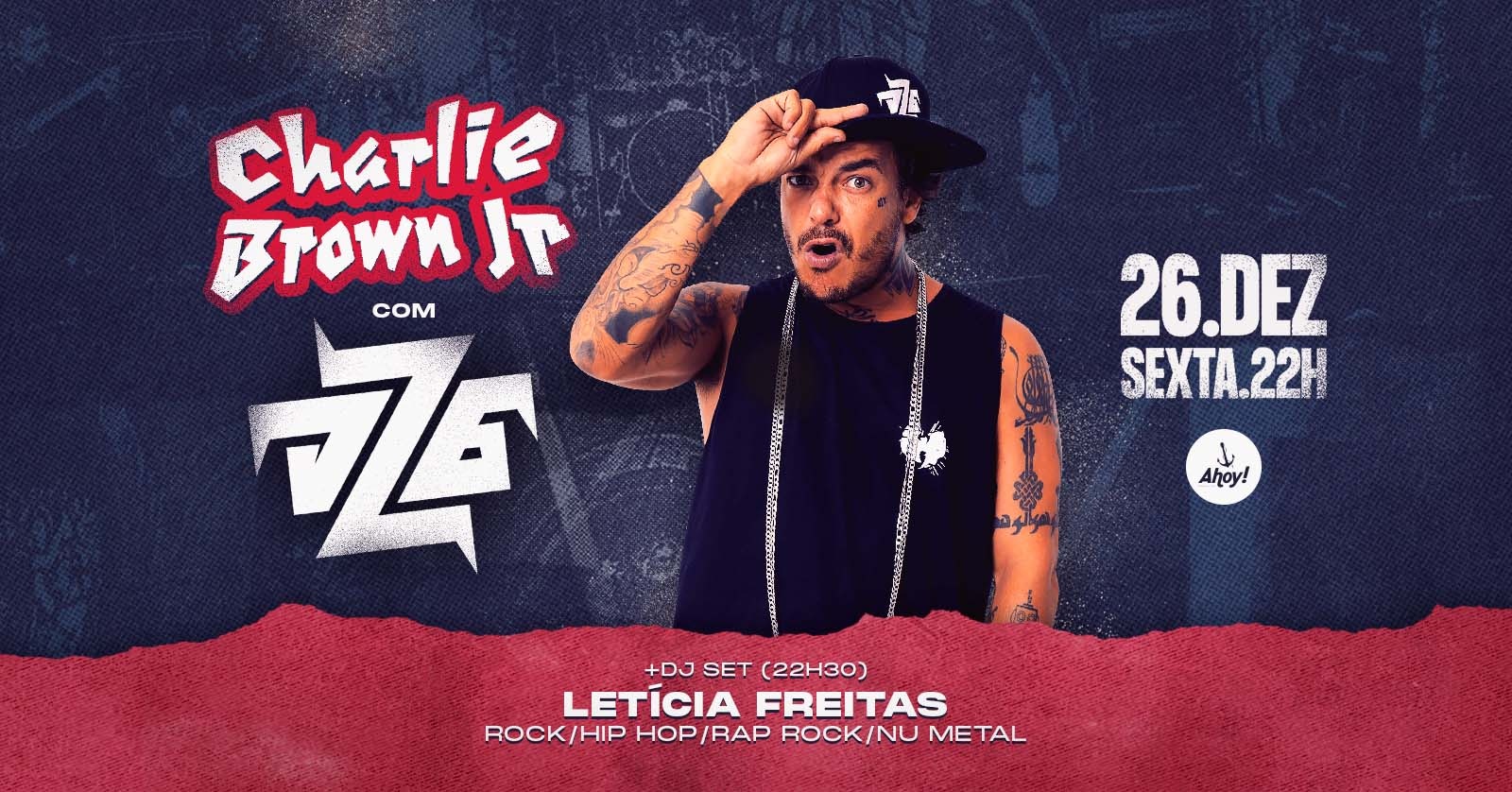 CHARLIE BROWN JR COM DZ6 no Ahoy! Tavern Club em Blumenau - Sympla
