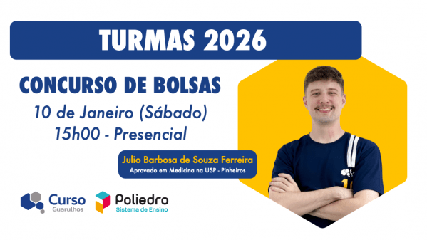 Imagem do evento Concurso de Bolsas | 10/01/26 (Sábado) - 15h00 | INSCRIÇÕES GRATUITAS