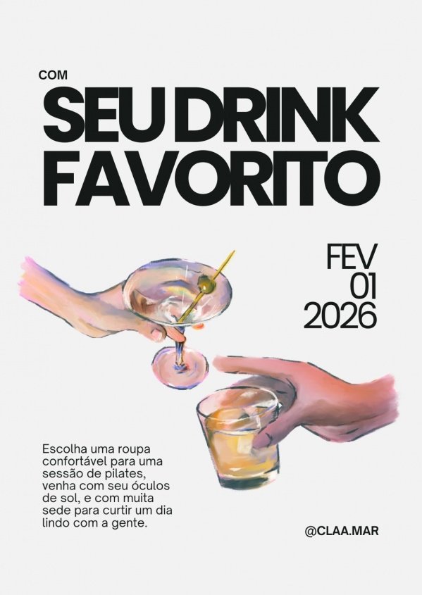 Imagem do evento CLAMAR te convida para uma sessão de pilates com seu drink favorito