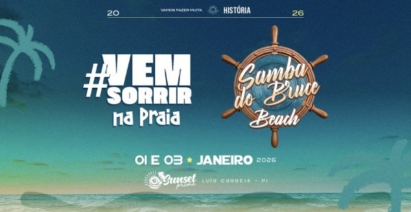 Imagem do evento VEM SORRIR NA PRAIA + SAMBA DO BRUCE BEACH