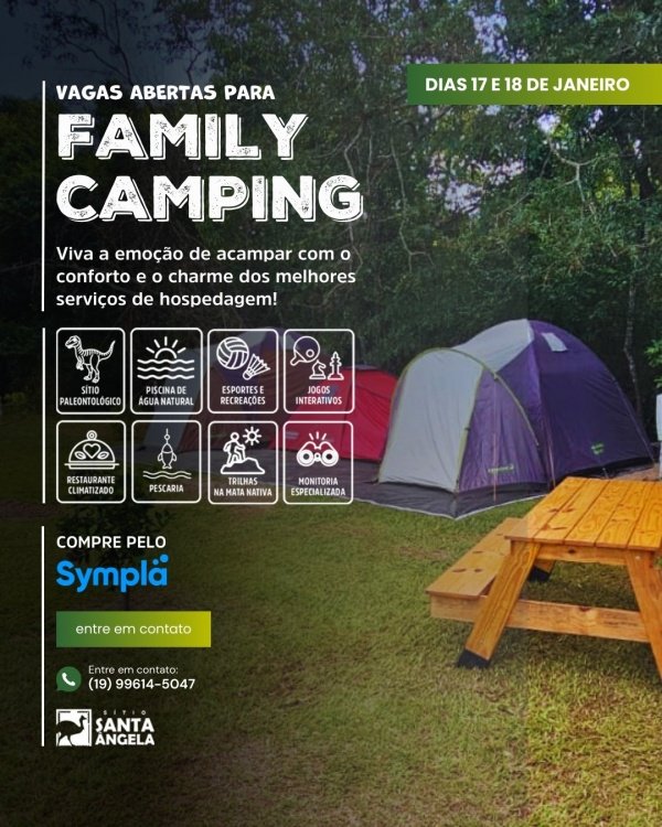 Imagem do evento FAMILY CAMPING -  Sítio Santa Ângela 2026