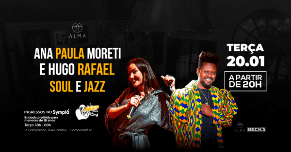 Imagem do evento ANA PAULA MORETI E HUGO RAFAEL NO ALMA CAMPINAS | 20.01