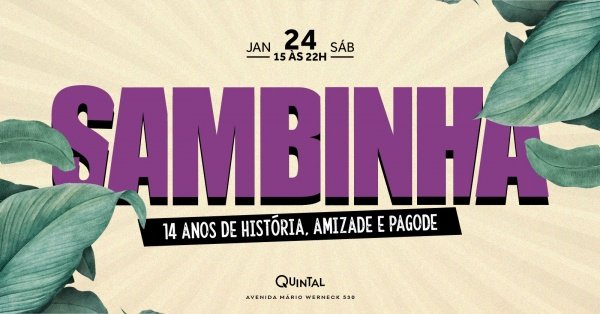 Imagem do evento QUINTAL | Sambinha 14 anos | 24/01 - 15h