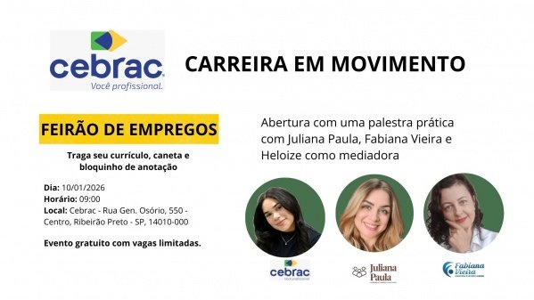 Imagem do evento Carreira em movimento - Feirão de empregos