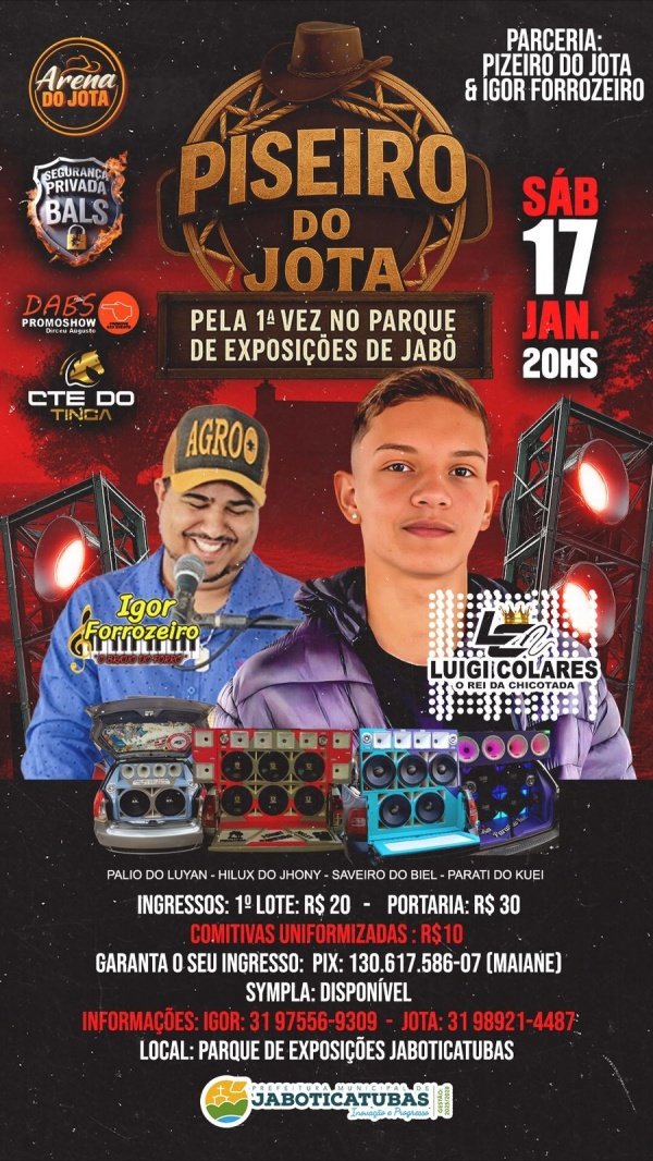 Imagem do evento Piseiro do Jota + Igor Forrozeiro