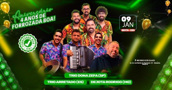 Imagem do evento Forrozada Boa - Dona Zefa - Trio Arretado - Dejota Rodrigo