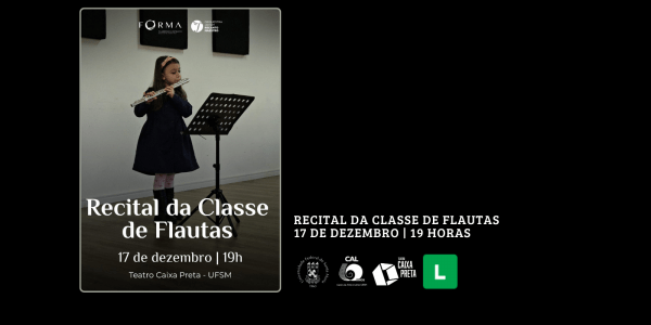 Imagem do evento RECITAL DA CLASSE DE FLAUTAS DA ORQUESTRA JOVEM RECANTO MAESTRO