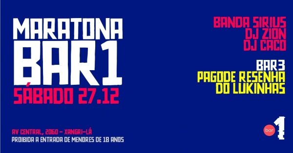 Imagem do evento BAR 1 - SÁBADO - 27/12/2025 - MARATONA #02