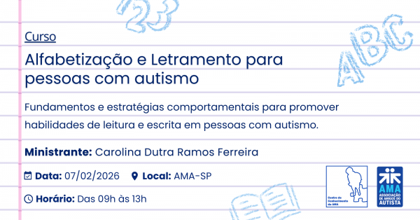 Imagem do evento Alfabetização e Letramento para pessoas com autismo