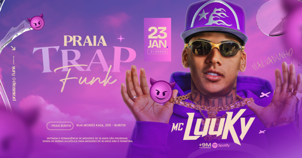 Imagem do evento PraiaTrapFunk convida MC LUUKY