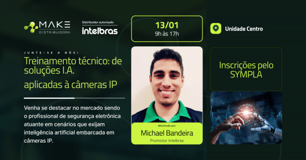 Imagem do evento Treinamento: Treinamento técnico de soluções I.A. aplicadas à câmeras IP