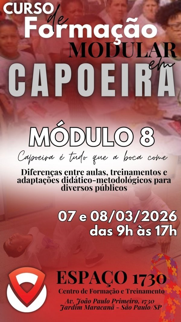 Imagem do evento CURSO DE FORMAÇÃO MODULAR EM CAPOEIRA - MÓDULO 8