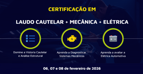Imagem do evento CERTIFICAÇÃO EM VISTORIA CAUTELAR + MECÂNICA + ELÉTRICA