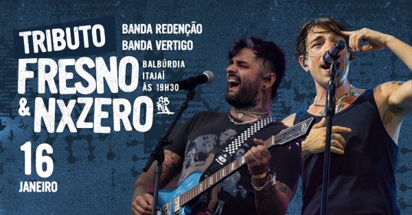 Imagem do evento TRIBUTO NXZERO + FRESNO -  BANDAS FRESNO REDENÇÃO + VERTIGO