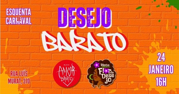 Imagem do evento DESEJO BARATO 24/01