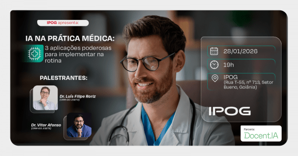 Imagem do evento IA na Prática Médica: 3 Aplicações Poderosas para Implementar na Rotina