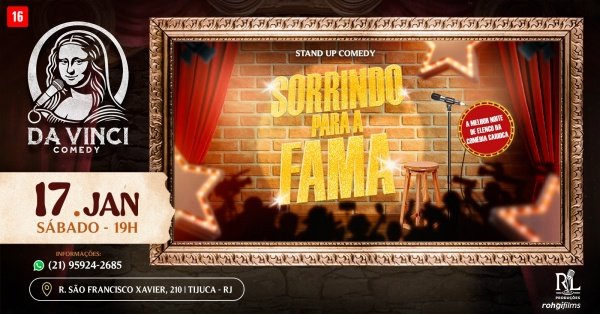 Imagem do evento DA VINCI COMEDY  EM:  SORRINDO PARA A FAMA [17/01] 