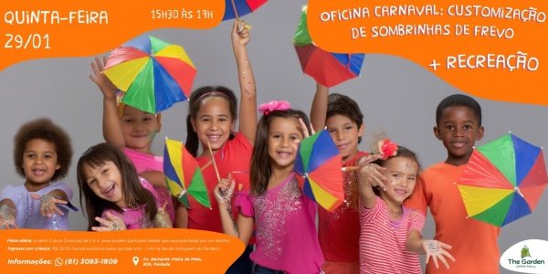 Imagem do evento 29 /01 (quinta) - Oficina Carnaval: customização de sombrinha de frevo+ brincadeiras com a Recrearte