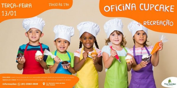 Imagem do evento 13/01 (terça) - Oficina Cupcake + brincadeiras com a Recrearte