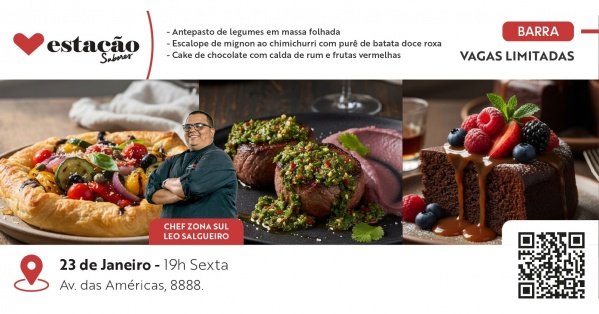 Imagem do evento Da entrada à sobremesa, uma experiência que inspira.