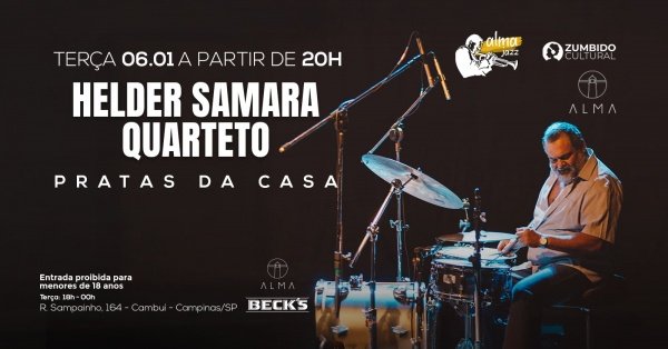 Imagem do evento HELDER SAMARA QUARTETO NO ALMA CAMPINAS | 06.01