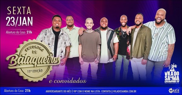 Imagem do evento ENCONTRO DE BATUQUEIROS E CONVIDADOS NA VILA DO SAMBA 