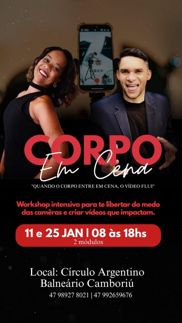 Imagem do evento O corpo em Cena, Perca o  Medo e a Ansiedade na Hora de Gravar