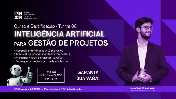 Imagem do evento Curso Inteligência Artificial Generativa para Gestão de Projetos - T08