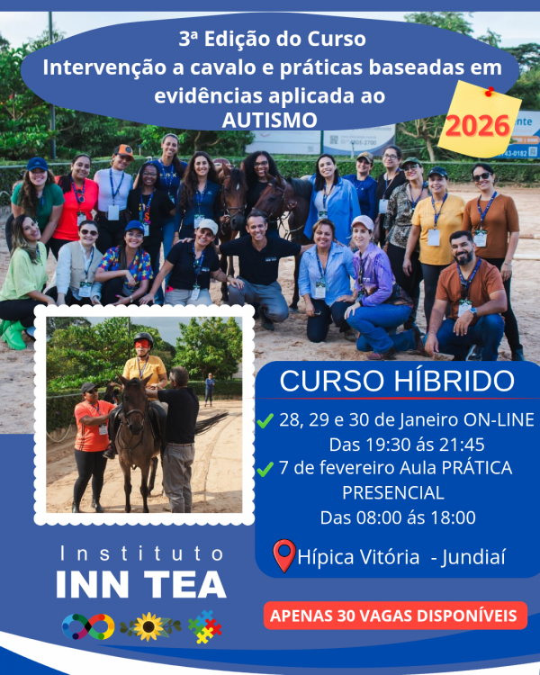 Imagem do evento " Intervenção a Cavalo e práticas baseadas em evidências científicas aplicadas ao Autismo. "