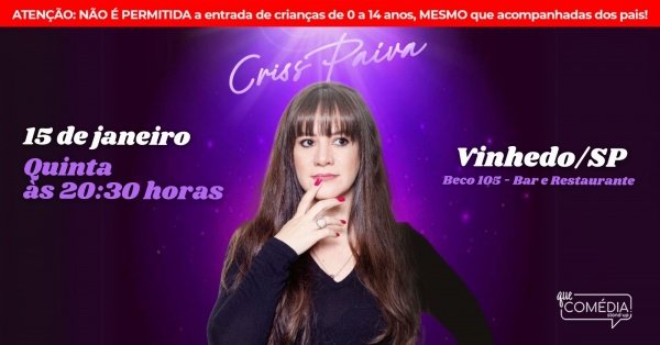 Imagem do evento CRISS PAIVA em VINHEDO - Stand up Comedy