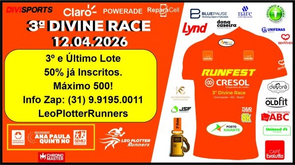 Imagem do evento 3a Divine Race -  Camisa Pronta Entrega se em Estoque + Pacote Café Evolutto