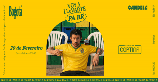 Imagem do evento VOY A LLeVARTE PA BR | BOGOTÁ + CANDELA | 20.02 | CINECLUBE CORTINA