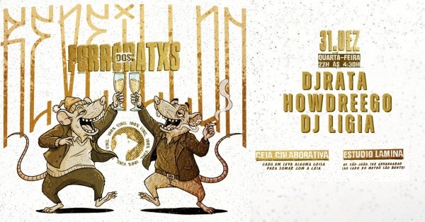 Imagem do evento Forró dos Ratos [ESPECIAL RÉVEILLON DOS RATOS - Virando a Noite] A Última do Ano no Estúdio Lâmina
