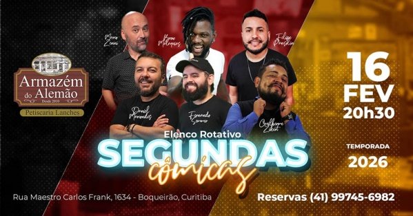 Imagem do evento SEGUNDAS CÔMICAS no ARMAZÉM DO ALEMÃO / STAND UP COMEDY em CURITIBA