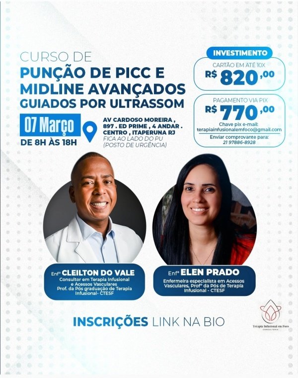 Imagem do evento Curso de PICC E MIDLINE AVANÇADOS GUIADOS POR ULTRASSOM