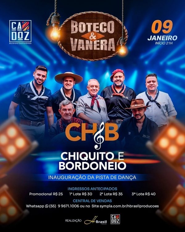 Imagem do evento Chiquito & Bordoneio dia 09 de janeiro no CADOZ