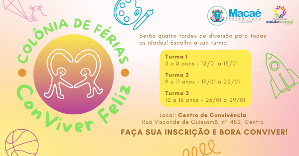 Imagem do evento Colônia de Férias ConViver Feliz