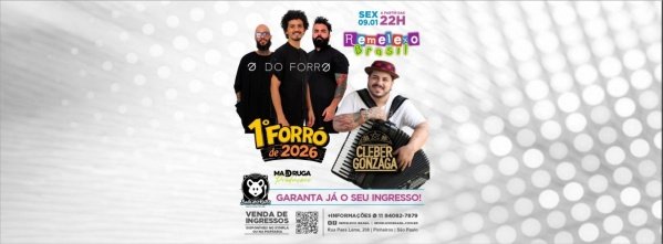 Imagem do evento Ó DO FORRÓ - CLEBER GONZAGA ( 1° FORRÓ DE 2026 ) - BAILE DOS RATOS