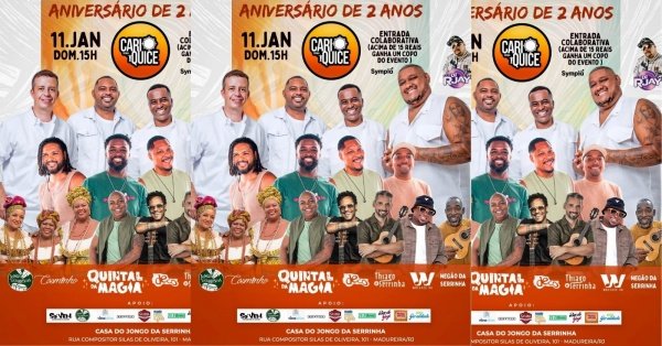 Imagem do evento Carioquice dois anos de Carreira