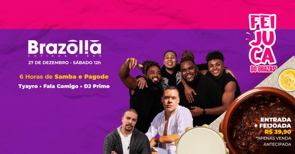 Imagem do evento FEIJUCA DO BRAZAS + Muito Samba e Pagode - (27/12)  
