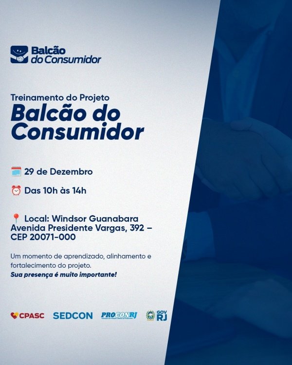 Imagem do evento CICLO DE CAPACITAÇÃO EM DEFESA DO CONSUMIDOR PARA O PROJETO BALCÃO DO CONSUMIDOR
