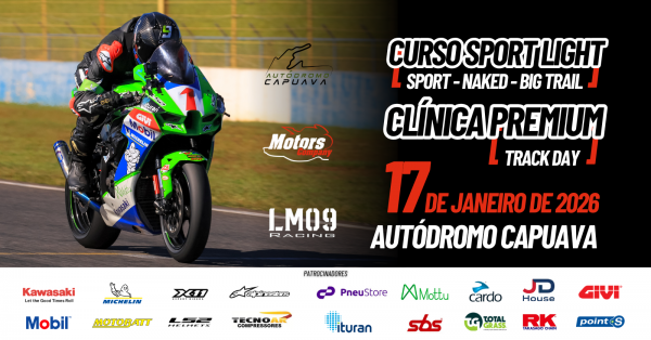 Imagem do evento CURSO SPORT LIGHT & CLÍNICA PREMIUM (Track Day) - AUTODROMO CAPUAVA 17/01/2026.
