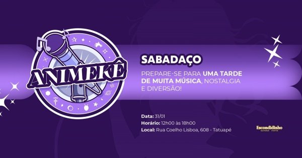 Imagem do evento Animekê Sabadaço!
