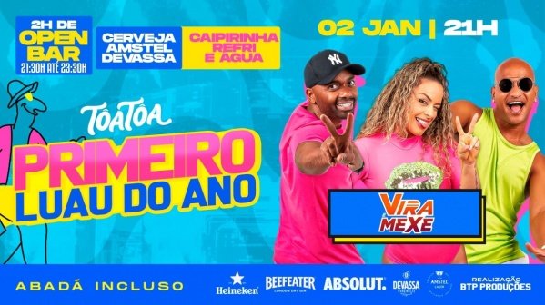 Imagem do evento LUAU TÔA TÔA - 02/01/2026 - SEXTA-FEIRA